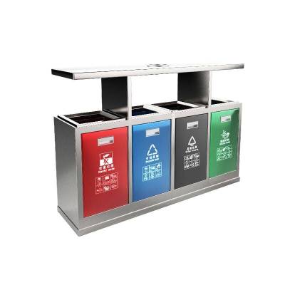 商用大号环卫 室外公园景区 小区分类果皮箱不锈钢户外垃圾桶定制