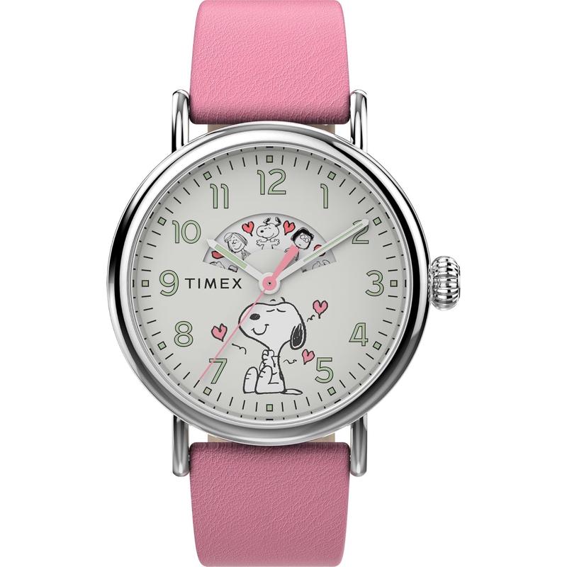 TIMEX/天美时联名花生漫画男士腕表mm白盘皮带防水表