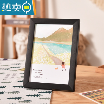 敬平10x10cm A5A4纸油画棒绘画作品装裱展示框手帐小相框可挂摆台画框 黑色 方形[10X10CM]