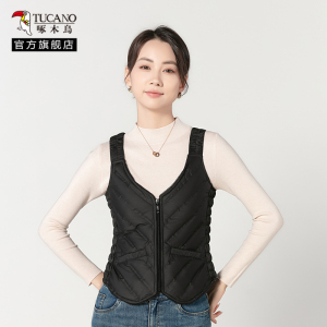 啄木鸟2024冬羽绒马甲女内穿轻薄修身内胆吊带小背心V领贴身保暖