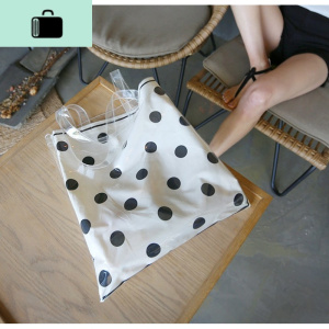 文艺包包女大2020新款波点透明帆布包女单肩包ins超火韩版手提包NEW LAKE女士单肩包