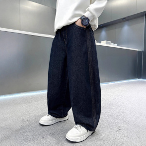 男童牛仔裤春秋款2026新款大男孩休闲裤春装儿童装春季阔腿裤子潮
