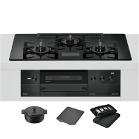 日本代购林内DELICIA75(电源版 带汤锅 )燃气灶嵌入式天然气RHS72W38M17VNBW水晶黑色24年最新款