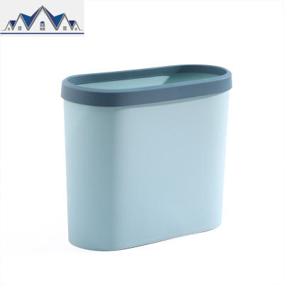 垃圾桶创意带压圈无盖子夹缝家用卫生间厕所简约窄款废纸篓筒 三维工匠