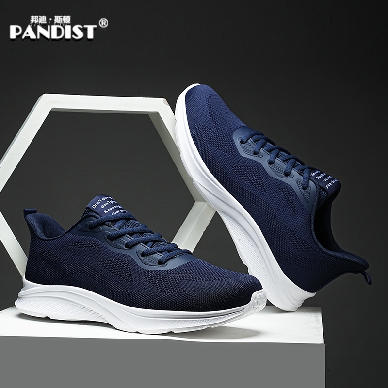 邦迪·斯顿pandist户外跑步鞋男2023年新款大码飞织网面透气男鞋低帮