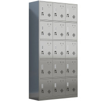 锦北 201不锈钢更衣柜员工宿舍储物柜多门鞋柜换衣柜碗柜 十五门