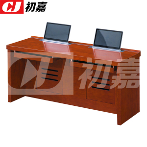 初嘉(CJ) 升降电脑桌多媒体办公桌会议培训桌 1.8米双人位