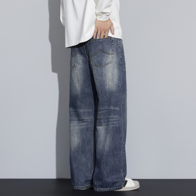 JEEP SPIRIT秋冬宽松直筒牛仔裤男生复古高街基础简约百搭牛仔裤男裤子