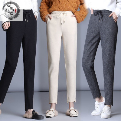 专注品质-加厚新款哈伦裤女春秋款气质高腰休闲韩版显瘦小脚铅笔长裤女运动长裤瑞希罗