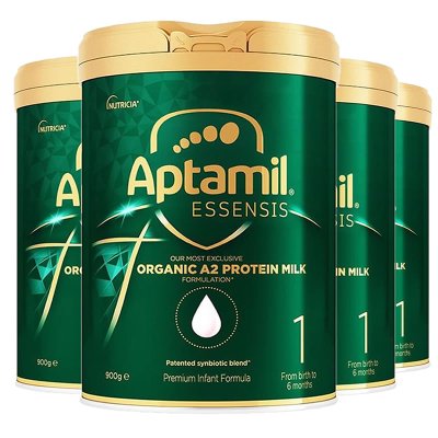 4罐装-海外直邮-原装进口澳洲爱他美光熠A2绿罐婴幼儿牛奶奶粉1段(0-6个月)900g