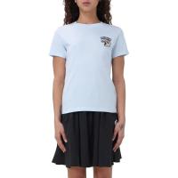 KENZO女士圆领短袖T恤蓝绿色春夏季简约休闲潮牌风格