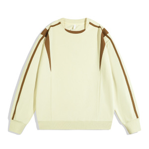 男士卫衣秋冬季新款韩版潮流简约拼色宽松圆领上衣服