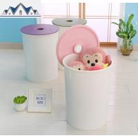 30L特大收纳坐凳圆形带盖储水桶玩具塑料整理箱清洁脏衣篓 三维工匠收纳凳