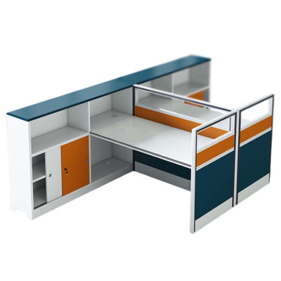 汉诺鑫威职员办公桌椅组合隔断屏风办公室卡座员工桌多人位电脑桌简约现代2人位T型