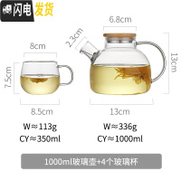 三维工匠日式锤纹玻璃冷水壶耐热防爆凉水杯家用可高温凉白开水壶水具套装 1单壶+4杯凉水壶