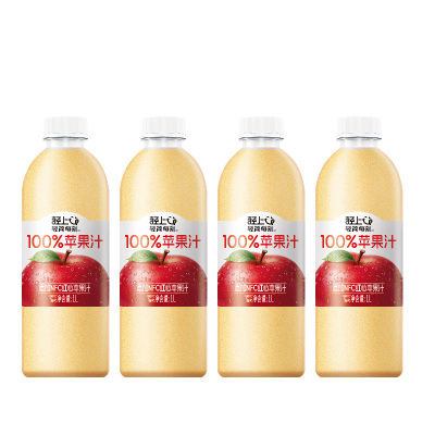 轻上苹果汁1L*4瓶大容量好喝无负担清甜爽口113136