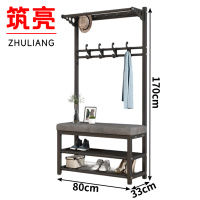 筑亮 钢制衣帽架 80*33*170cm黑色灰垫 个