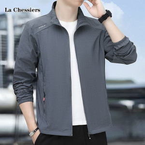 冰丝速干防晒衣2024夏季男士立领薄款透气防晒皮肤衣外套男