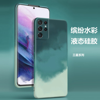 SUGOOL三星s21手机壳note20ultra液态硅胶三星s20+水彩s21ultra镜头全包s20U防摔20保护