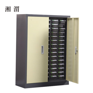 湘渭文件柜零件整理柜抽屉式铁皮柜分类柜文件柜75抽透明带门小号抽屉