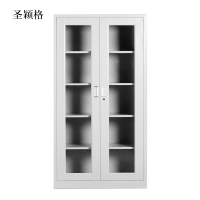 圣颖格钢制档案柜财务凭证柜带锁储物柜铁皮柜书柜通玻对开门文件柜