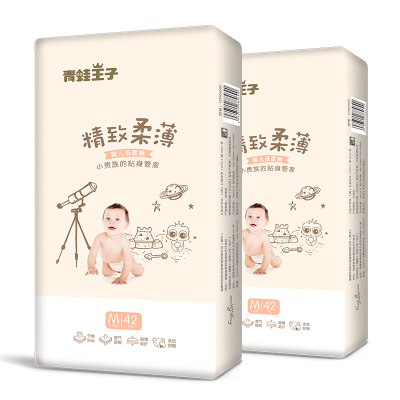 青蛙王子精致柔薄婴儿纸尿裤M码84片