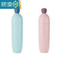 敬平旅行漱口杯萝卜洗漱杯便捷简约牙膏盒可通户外出差旅游牙具收纳杯 绿色+粉色