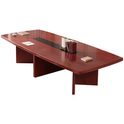 慧采云 办公家具油漆会议桌长桌贴实木皮会议台洽谈桌接待椭圆条形板式会议桌2.4米