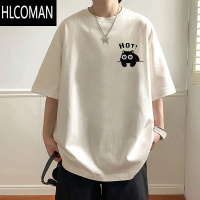 HLCOMAN港风短袖T恤男夏季2025新款潮牌宽松半袖男生ins美式体恤