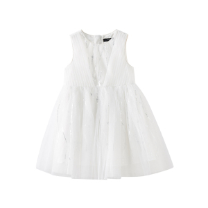 [1件3折价:112.5]米喜迪mecity童装春新款女童“鹤”岁网纱新年休闲洋气连衣裙