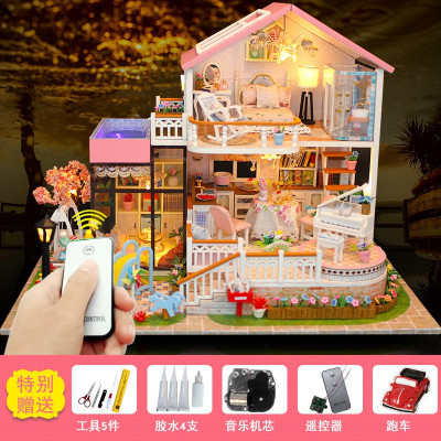 手工八音盒木制diy拼图音乐盒天空之城diy手工自制大别墅三维工匠一路爱你