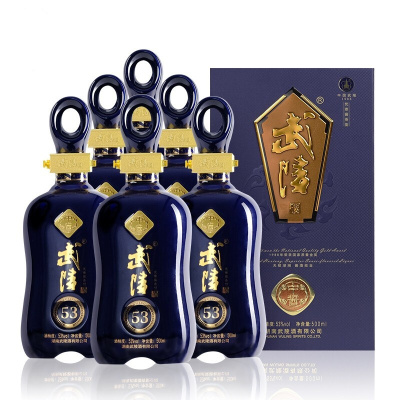 武陵 中酱53度高端酱香型高度白酒 纯粮固态大曲 500mL 6瓶 整箱装