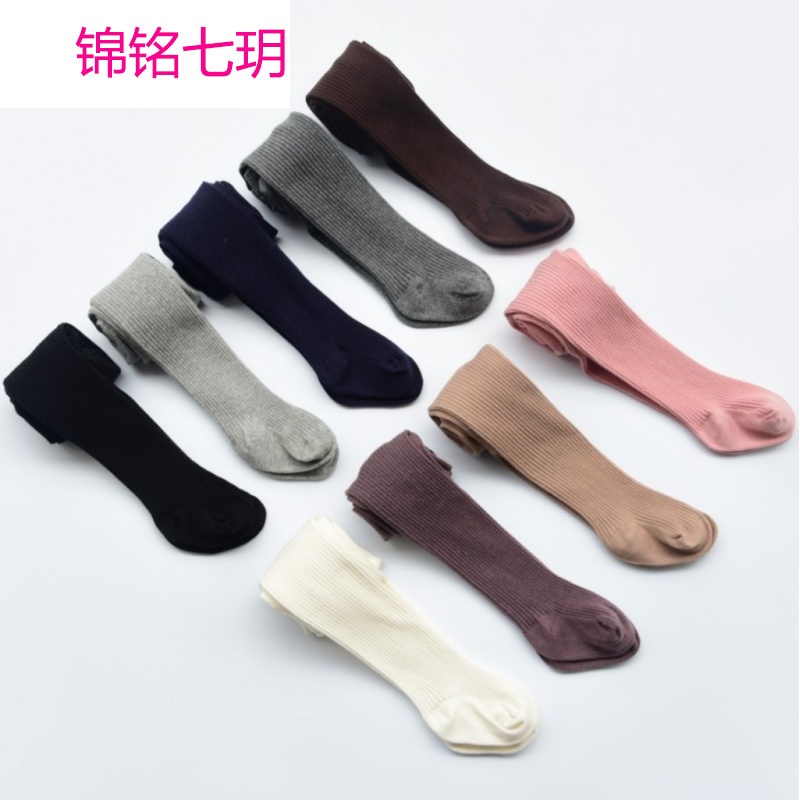 锦铭七玥婴儿竖条连体袜儿童连裤袜纯棉女童打底裤白色舞蹈袜宝宝棉袜批发