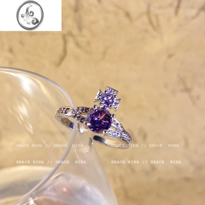 JiMi不会过期的美好!闪钻土星戒指女生轻奢高级感食指戒时尚个性指环