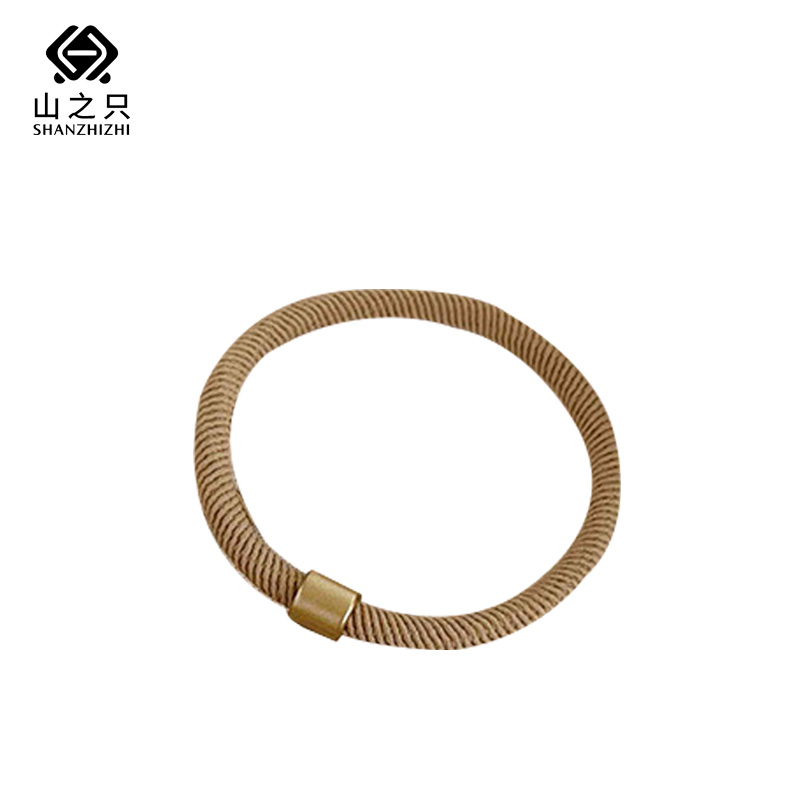 山之只 简约高弹力发绳发圈 卡其色 根