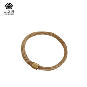 山之只 简约高弹力发绳发圈 卡其色 根