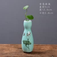 景德镇手绘小花瓶 陶瓷客厅摆件插花创意青花瓷中式迷你日式 三维工匠 花开并蒂
