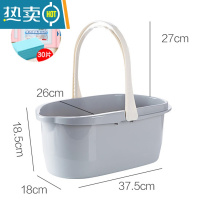 敬平塑料洗拖把桶长方形家用折叠拖地水桶储水用洗车拖布桶单桶 升级简约灰+地板清洁片 [清洁更轻松]