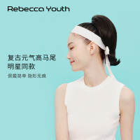 瑞贝卡假发网球女生运动风逼真自然抓夹式短翘高耸马尾发