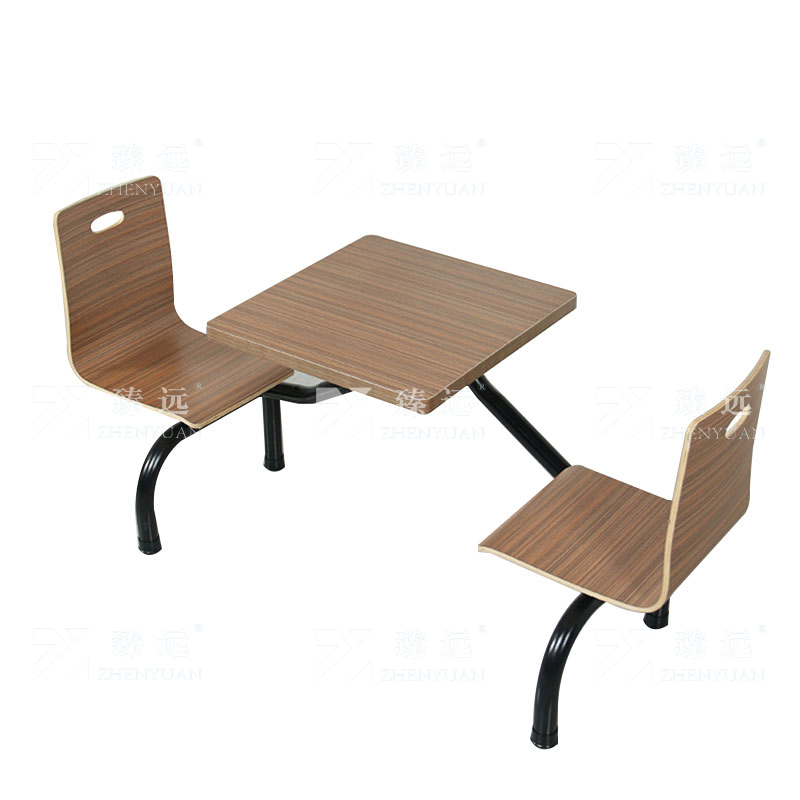 臻远 ZY4040831 连体餐桌椅组合食堂员工餐厅二人位连体餐桌