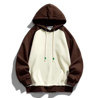 奥粒绒连帽卫衣男士秋冬季韩版潮流拼色保暖加厚摇粒抓绒长袖上衣_1