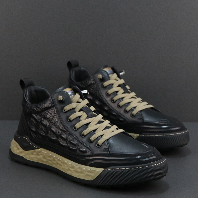 冬季真毛保暖棉鞋男新款真皮高帮板鞋防滑耐磨一脚蹬休闲男鞋