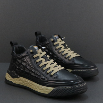 冬季真毛保暖棉鞋男新款真皮高帮板鞋防滑耐磨一脚蹬休闲男鞋