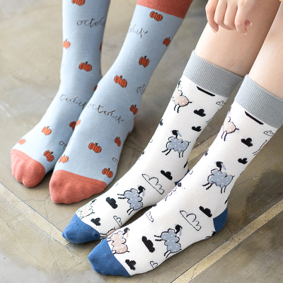 SUPERD.&W.高筒情侣潮袜组合装情侣袜子棉袜欧美植物花卉个性高筒袜情侣款ins高筒新款情侣组合情侣袜