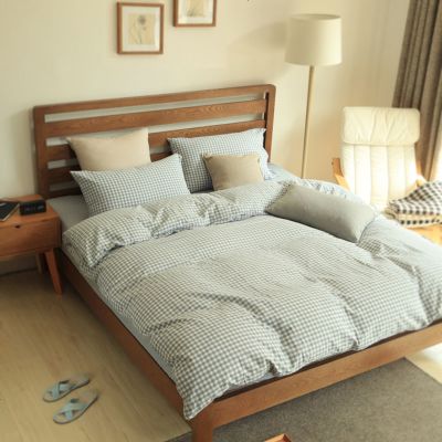 水洗棉四件套纯棉全棉简约纯色床上用品学生宿舍被套床单4三件