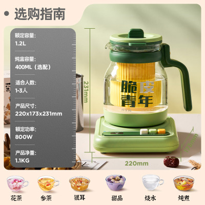 蓝宝(BLAUPUNKT)养生壶煮茶壶恒温水壶烧水壶 柔音保温一体迷你办公室 家用花茶壶炖煮壶小气泡防糊防溢HP02