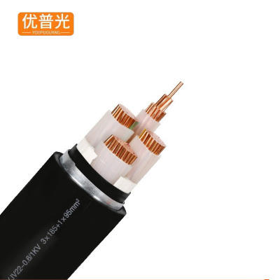 优普光钢带铠装铜芯阻燃低压电缆 YJV22-0.6/1KV-3*50+2*25mm² /米