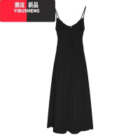YIBUSHENG气质性感露背吊带连衣裙女季法式度假a字裙白色收腰显瘦长裙子