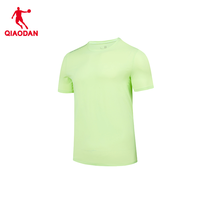 乔丹(QIAODAN) 男款针织短袖T恤衫 夏季速干冰感防晒衣KHS33251147 流光绿L/件