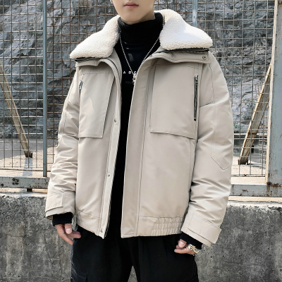 NEWLAKE加厚外套男棉袄冬季加肥加大码高初中学生翻领保暖棉衣胖子派克服棉衣